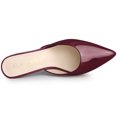 thumbnail image 4 of Allegra K Women's Pointed Toe Stiletto Heels Slide Mules Burgundy US 7, 4 of 6