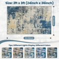 thumbnail image 2 of KIRFEIHT Tapis Moderne Abstrait Petit Tapis 2x3 Tapis Lavable à la Machine Tapis de Cuisine Antidérapant Tapis Résistant aux Taches pour Entrée Gris Bleu, 2 of 7