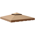 thumbnail image 1 of Outsunny Toit de Rechange pour Pavillon à Double Toit 10'x10 Pieds, Kaki, 1 of 10