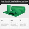 thumbnail image 2 of BalanceFrom 71x24x1 Inches Extra Thick Yoga Mat with Knee Pad and 2 Blocks, Green, 2 of 11