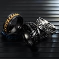 thumbnail image 4 of Trayknick Bague pour Homme Simple, Bijou de Mode Très Poli, Chaîne Rotative Incrustée, Bague de Doigt pour Fête Argent US 6, 4 of 13