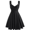 thumbnail image 1 of Jusqu'à 65 % de Rabais! Robes d'Été Mode pour Femmes 2024 Grande Taille Couleur Unie Robe à Bretelles Sans Manches Col en V Robe Aguichant, 1 of 2
