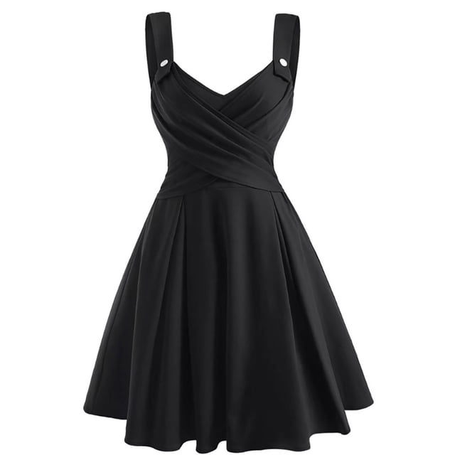Jusqu'à 65 % de Rabais! Robes d'Été Mode pour Femmes 2024 Grande Taille Couleur Unie Robe à Bretelles Sans Manches Col en V Robe Aguichant