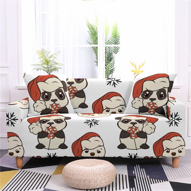 CHOK 2024 Christmas Printed Sofa Cover Reindeer Printed Elastic Couch Cover Machine Washable Christmas Theme Sofa Slipcover Sofa Slipcover for Living Room