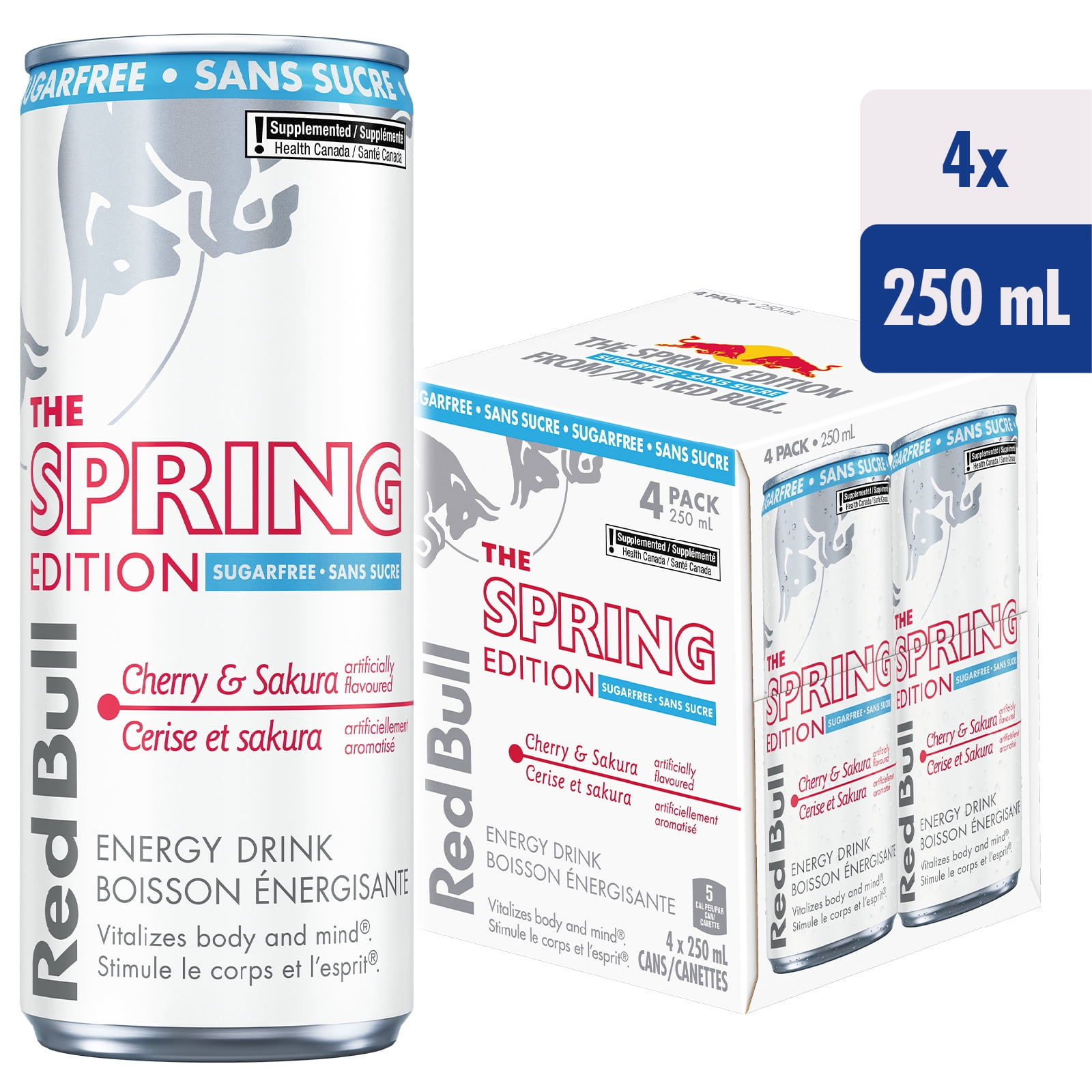 Red Bull Sugar Free Cherry & Sakura 4X250ML