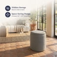 thumbnail image 4 of Aykah Pouf Ottoman Rond avec Rangement, Ottoman en Bouclé Utilisé comme Repose-Pieds, Repose-Pieds avec Rangement pour Dortoir Salon Chambre (Argent Brume), 4 of 8