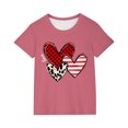 thumbnail image 1 of Girls' Short Sleeve Shirts Kids Crewneck T-Shirts Summer Tops Basic Tees, 1 of 4