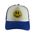 thumbnail image 2 of Gravity Threads Smile Face Embroidery Adjustable Trucker Hat - Smile - White/Royal, 2 of 2