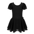 thumbnail image 2 of Oyolan Robe Tutu à Manches Courtes à Volants pour Filles, Vêtements de Danse Ballet Basiques, Noir 7-8, 2 of 7