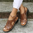 thumbnail image 2 of Sandales d'Été pour Femmes, Pantoufles Décontractées, Chaussures Romaines à Bout Ouvert, Compensées Décontractées, 2 of 9