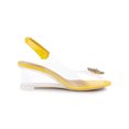 thumbnail image 3 of BLISSFUL STEP Chaussures pour Femmes Talons Compensés Transparents à Strass Bout Ouvert Slingback Chaussures Transparentes Jaune 6, 3 of 8