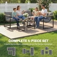 thumbnail image 4 of Outsunny Ensemble de Mobilier de Patio 4 Pcs avec Coussins Table Basse, Gris, 4 of 10