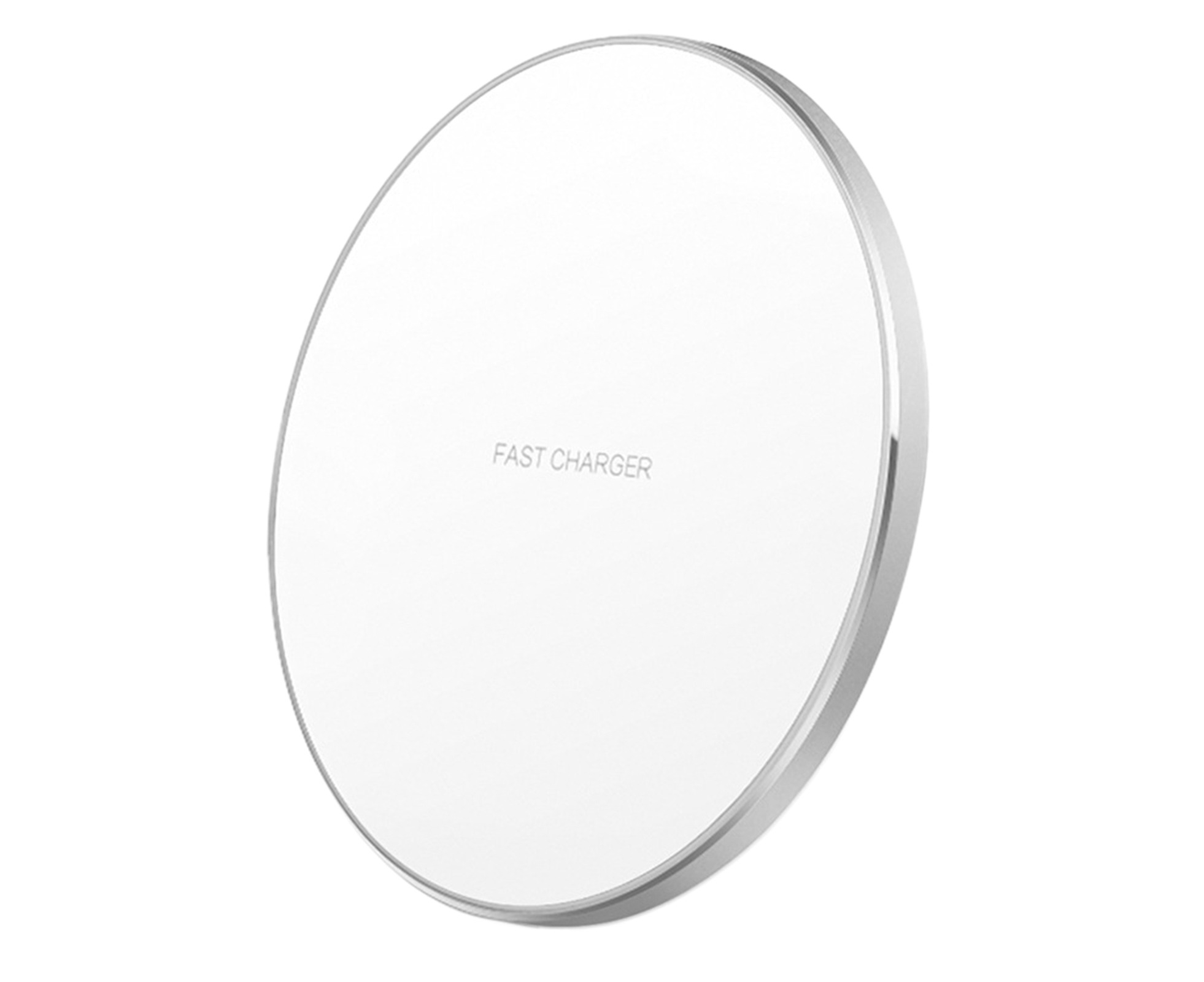 10W Q21 Wireless Charger Safe Fast Charging Round Desktop Induction Wireless Charging Pad for Smartphone-Silver