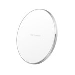 10W Q21 Wireless Charger Safe Fast Charging Round Desktop Induction Wireless Charging Pad for Smartphone-Silver