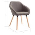 thumbnail image 4 of vidaXL Dining Chairs 4 pcs Taupe Fabric, 4 of 5