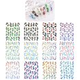 thumbnail image 1 of 12pcs Stereoscopic Nail Art Sticker Self-adhesive Nail Decal Embossed Ribbon Nail Decorative Sticker for Girl Family Gathering Party, 1 of 9