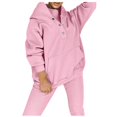 thumbnail image 4 of 2025 Women Hoodie and Plus Size Wedding Pant Suits Trousers Suits Tracksuit for Plus Size Pant Suits for Women Men and Women Solid Color Hoodie Vest and Sweatpants Three Piece, 4 of 8