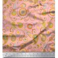 thumbnail image 1 of Soimoi Pink Heavy Satin Fabric Mandala & Paisley Print Fabric by Yard 56 Inch Wide, 1 of 4