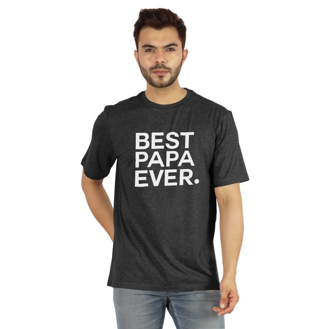 Inkmeso T-Shirt à Col Rond pour Hommes avec Imprimé Graphique Best Papa Ever.€ T-Shirt pour la Fête des Pères