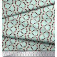 thumbnail image 3 of Soimoi Green Poly Georgette Fabric Anemone & Roses Floral Print Print Fabric by the Yard 52 Inch Wide, 3 of 3