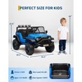 thumbnail image 3 of Royalbelle 12V Electric Ride On Truck with Remote Control Ride On Toy Gift for Boys & Girls Bluetooth Music Player LED Lights for 3-6 Years,Blue, 3 of 7