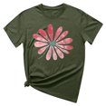 thumbnail image 5 of KIHOUT Nouveau Haut de Mode d'Été pour Femmes 2025, T-Shirt à Manches Courtes à Col Rond Décontracté à Imprimé Floral Vert Armée P, 5 of 5