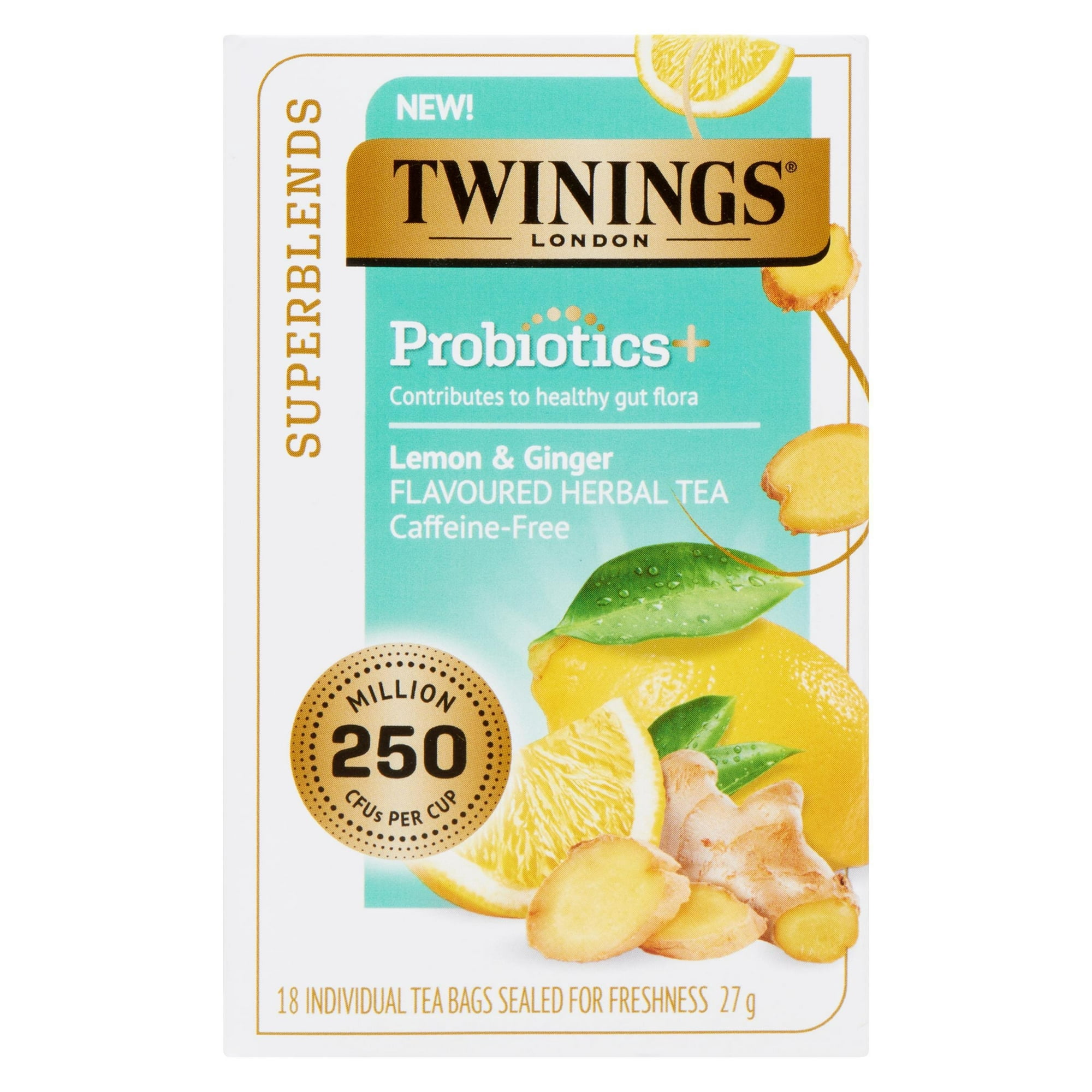 Twinings Superblends Probiotics+ Lemon & Ginger 18 Tea Bags