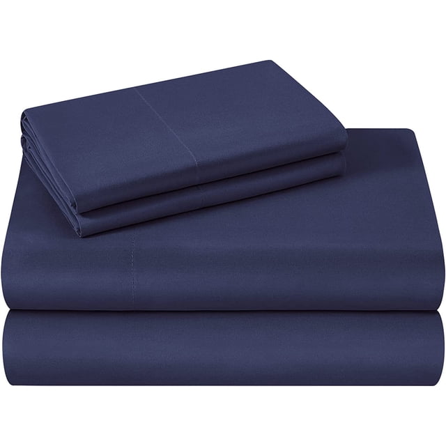 900 Thread Count 100% Egyptian Cotton 4-Piece Bed Sheet Set (1 Flat, 1 Fitted Sheet, 2 Pillow Covers) 27 Inches Deep Pocket Solid Pattern
