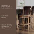 thumbnail image 2 of Maven Lane Pullman Bar Stool in Walnut Finish with Marksman Saddle Vegan Leather, 2 of 6