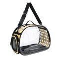thumbnail image 4 of Esquirla Collapsible Soft Sided Pet Carriers Clear for Puppy Small Medium Dogs Hiking Gold L, 4 of 8