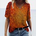 thumbnail image 2 of AMERTEER Mode Femmes Été T-Shirt Imprimé Manches Courtes Col Rond Tee Décontracté Hauts T-Shirt pour Femmes, 2 of 3