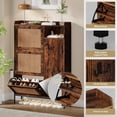 thumbnail image 4 of Yiwa Rattan Shoe Cabinet for Entryway, Hidden Wood Shoe Rack Storage with 3 Flip Drawers, Narrow Freestanding Shoe Organizer Cabinet for Hallway, Easy Assembly, 4 of 8