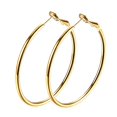thumbnail image 2 of Gold Hoop Earrings, 18K Gold Plated Rounded Hoops Earrings for Women, 2 of 10