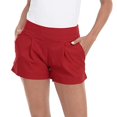 thumbnail image 2 of B91xZ Womens Workout Shorts Drawstring High Waist Casual Wide Leg Shorts,Red M, 2 of 5