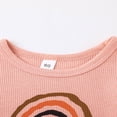 thumbnail image 4 of Baby Romper Letter Rainbow Print Crew Neck Short Sleeves Breathable with Bottom Snaps Jumpsuit, 4 of 7