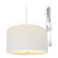 thumbnail image 1 of Home Concept 2 Light 16 Inch Swag Hanging Drum Pendant, White Linen, 1 of 4