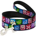 thumbnail image 1 of Dog Leash Inside Out 6 Character Esxpression Blocks Purple Multi Color 6 Feet Long 0.5 Inch Wide, 1 of 3