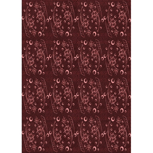 Ahgly Company Tapis d'Intérieur Rectangulaire Transitionnel Rouge Brique Feu Lavable à la Machine, 2 Pieds x 3 Pieds