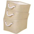 thumbnail image 1 of Foldable Storage Boxes, Large Fabric Baskets, 3-Pack(Beige, Small), 1 of 6