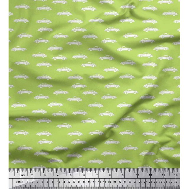 Soimoi Modal Satin Fabric Car Transport Fabric Prints by Yard 42 Inch Wide