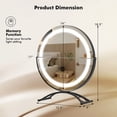 thumbnail image 3 of Gymax Miroir de Maquillage Rond 16 Pieds' avec 3 Couleurs de Lumières à Intensité Réglable et Fonction Mémoire Noir, 3 of 10