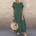 thumbnail image 1 of EIMELI Robe Décontractée pour Femmes Robe Décontractée pour Femmes à Pois Manches Courtes Col Rond Robe Maxi Vêtements pour Femmes G Noir, 1 of 2
