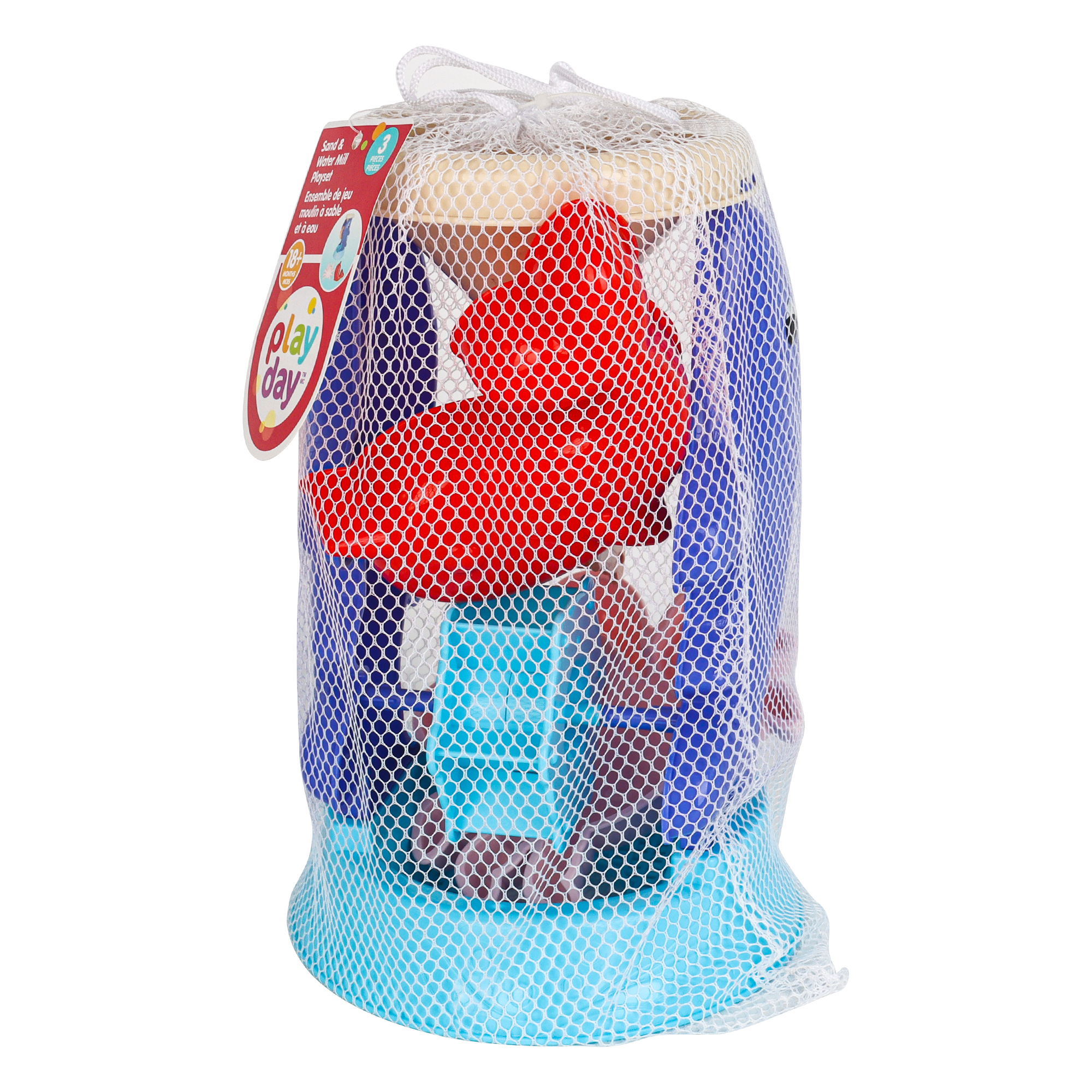 PLAY DAY PL Ensemble de jeu de moulin à sable et à eau 3 pièces, nouveau design, jouet de plage extérieur pour enfants à partir de 3 ans
