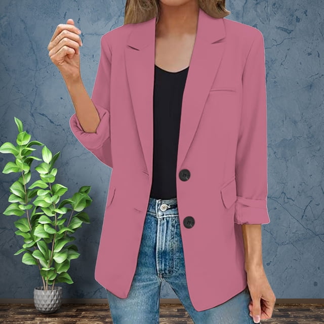 Liquidation! Cardigan pour Femmes Cardigans pour Femmes Veste Décontractée pour Femmes Poches Manches Longues Bouton avant Travail Col à Revers Veste à Boutons Pk2 S