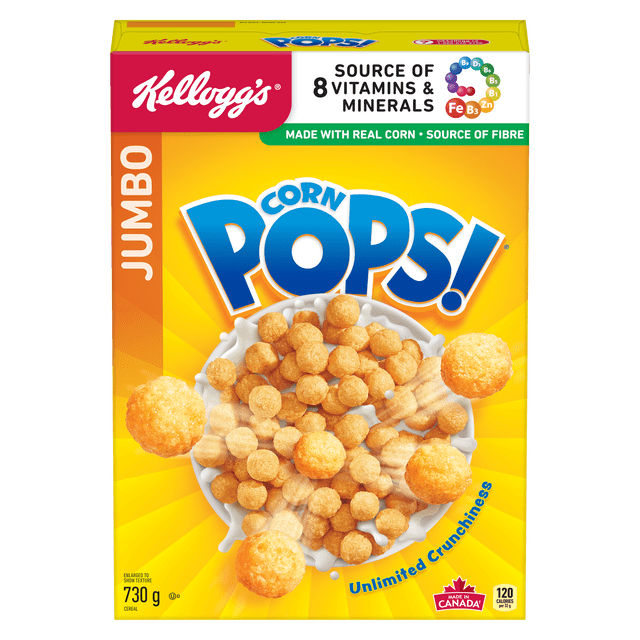Kellogg’s Corn Pops Cereal, Jumbo Size, 730g