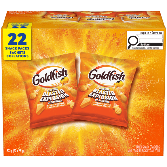 GOLDFISH® XTREME CHEDDAR CRACKERS SNACK PACK, 22x26g