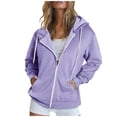 thumbnail image 1 of Timegard Zip up Hoodies for Women Long Sleeve Sweatshirt Fall Winter Solid Color Comfy Jacket with Pockets, 1 of 6