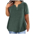 thumbnail image 1 of asjyhkr Plus Size Womens Summer Tops Short Sleeve T Shirts Loose Stretch Soft Comfy Tees Solid Basic Blouses, 1 of 4