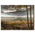 thumbnail image 1 of Designart Pier in Brown Lake Canvas Wall Art, 1 of 4