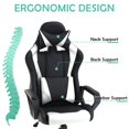 thumbnail image 4 of Video Gaming Chair, PU Leather Racing Chair, Ergonomic Office Chairs High Back Gamer Chair Computer Desk Chairs Lumbar Support with Arms Swivel Chair  for Adults(White), 4 of 8